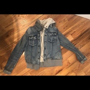 Free People hoodie jean jacket